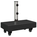  Parasolbase med hjul for Ø38/48mm stenger Svart granitt 25 kg Rektangulær