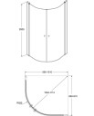 Gustavsberg Round GB51RNDR9010BL Dusjhjørne klarglass/svart 90x100 cm, Baderom