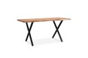 Skrivebord Wohnling Massivt treverk trekanter metallbein landlig stil Svart krysset 140x60 cm Svart krysset 140x60 cm