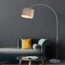Bueformet gulvlampe høydejusterbar 150–175 cm marmorfot