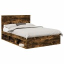  Sengestamme med madrass Røkt eik 150 x 200 cm Massiv furu