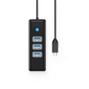 Orico PW3UR25-C3 USB-hub med 3x USB-A 3.0 og RJ45 2,5G Ethernet 0,15m Svart