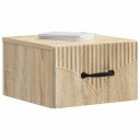  Vegghengt Nattbord med skuff 2 pcs Sonoma eik 34,5 x 33 x 20 cm