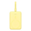 Baseus Magnetic Qi Powerbank 20W m. USB-C-kabel og Innebygd Lightning-kabel - 10 000 mAh - MagSafe-Kompatibel - Gul