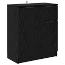  Serviesskap med skuff Svart Eik 60 x 30 x 70 cm Konstruert tre