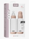 BIBS Medium Flow Glass Tåteflaske Silikon 2-Pakk 240 ml Blush