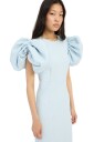Rotate Jacquard Midi Puffy Dress Kjole Lyseblå 38