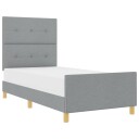  Senge ramme Lys grå 90x200 cm Stoff 3344697