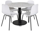 Venture Design Estelle & Arctic spisegruppe Hvit/hvit 4 st stoler & bord 106 cm