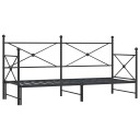  Dagseng med trille uten madrass svart 75x190 cm stål 8721158660466