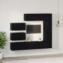  TV benksett 8 pcs Svart eik 30.5 x 30 x 90 cm Konstruert tre