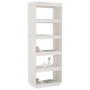 vidaXL Bokhylle/romdeler hvit 60x35x167 cm heltre furu