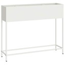  Hevet Hagebed 100x26x82 cm Hvit Stål