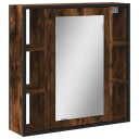 vidaXL Baderomsskap med speil røkt eik 60x16x60 cm konstruert tre