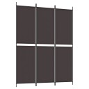 vidaXL Romdeler 3 paneler brun 150x200 cm stoff