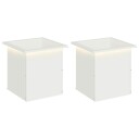 vidaXL Hageplantekasse med LED 2 stk. Hvit 40 x 40 x 40 cm Stål