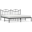 vidaXL Sengeramme i metall med sengegavl svart 193x203 cm
