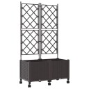 vidaXL Hageplanter med espalier og hjul 2 stk. Brun 80 x 40 x 149 cm