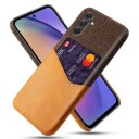 Samsung Galaxy A55 KSQ Deksel med Kort Lomme Oransje