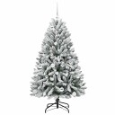  Kunstig juletre Grønn og hvit 150 cm PVC og metall