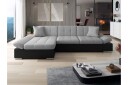 Vananda Sofa med Sjeselong 3 seter i Kunstlær   Svart / Grå