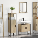  Baderomsinnredningssett med hylle 3 pcs Brun 60 x 33 x 60 cm