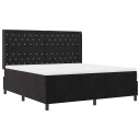  Box Spring Seng med Madrass & LED Svart 180x200 cm Fløyel