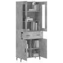 vidaXL Highboard betong grå 69,5x34x180 cm konstruert tre 8720845479718