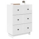 vidaXL Skuffeskap Høgglans hvit 66 x 34,5 x 90 cm Konstruert tre