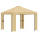 vidaXL Paviljong 3 x 3 m Krem Polyester og stål 190 gsm