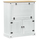 vidaXL Vinskap Hvit 97 x 45 x 114 cm Massiv furu
