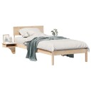  Sengeramme med nattbord Brun 90 x 200 cm Heltre furu