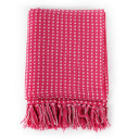 vidaXL Pledd bomull rutetmønster 160x210 cm rosa
