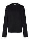 Weekday Long Sleeved Boxy Cotton T Shirt   Black   M