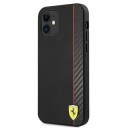 Ferrari On Track Carbon Stripe Mobildeksel for iPhone 12 Mini - Svart