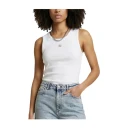 Calvin Klein Jeans Sl Woven Label 2X2 Baby Rib Cuto   White   L