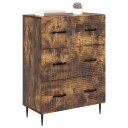 vidaXL Skuffeskap Røkt Eik 66 x 34,5 x 89,5 cm Konstruert tre