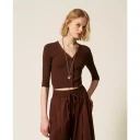 Twinset Dame Strikkevarer Brun L,