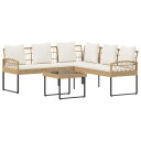 vidaXL Hagesofa Set med pute 2 pcs Naturlig Poly Rattan Stål
