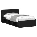  Sengeramme med oppbevaring Svart 100 x 200 cm Konstruert tre