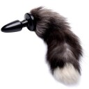 Tailz Grey Fox Tail Analplugg      - Svart