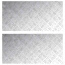  Sjekkplater 2 pcs sølv 100 x 50 cm Aluminium