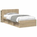  Sengeramme med oppbevaring Sonoma eik 75 x 190 cm
