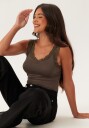 Pieces Pcbarbera Lace Top Jrs Noos Bc Brown XS