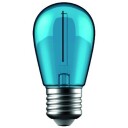 1W Farget LED kronepære - Blå, Karbon filamenter, E27 - Dimbar : Ikke dimbar, Kulør : Blå