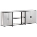  Kjøkkenoppbevaringssett med hylle 3 pcs Sølv 240 x 50 x 92 cm