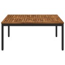 vidaXL Kaffebord Naturlig og svart 100 x 100,5 x 45 cm Solid akasietre