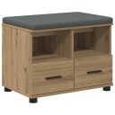 vidaXL Gangbenk med pute med skuff Artisan Eik 60 x 38 x 46 cm
