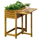 Sammenleggbar blomsterkasse i tre med fleece brun