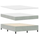  Box Spring Seng med Madrass Lysegrå 140x190 cm Fløyel